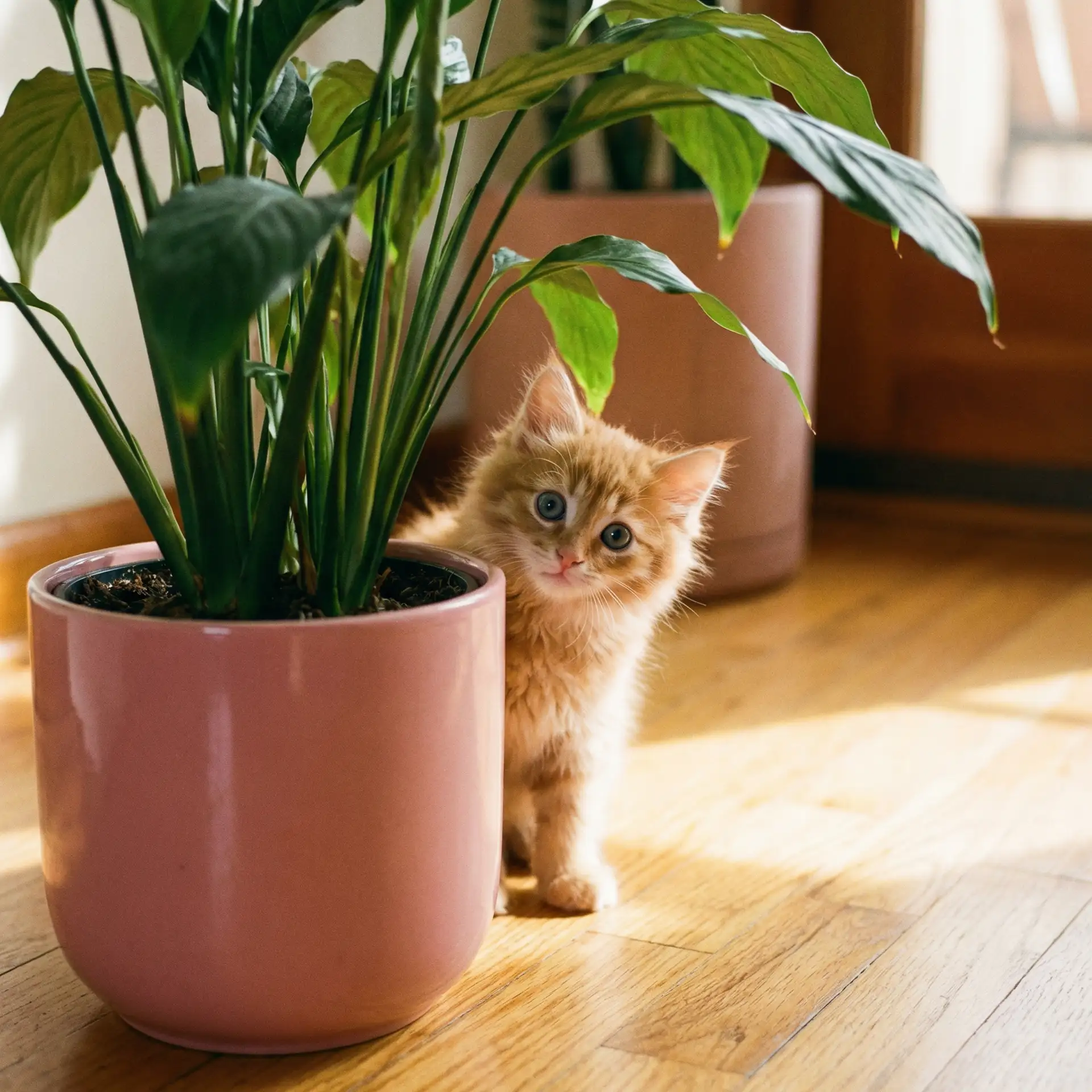 小猫从花盆后探头 - 憨妻的都市日记